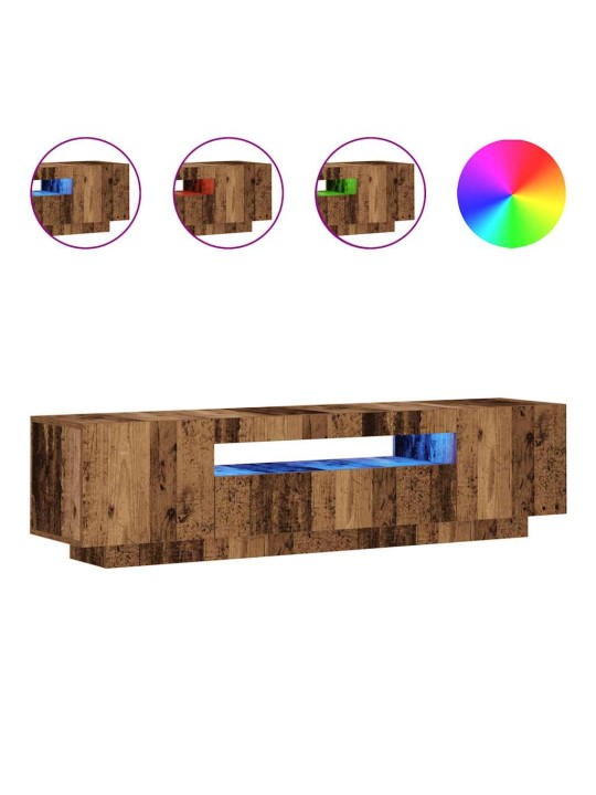 Tv stolek s led old wood 160 x 35 x 40 cm kompozitní dřevo