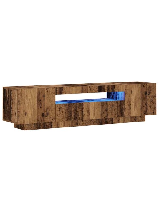 Tv stolek s led old wood 160 x 35 x 40 cm kompozitní dřevo