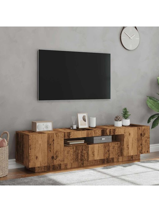 Tv stolek s led old wood 160 x 35 x 40 cm kompozitní dřevo