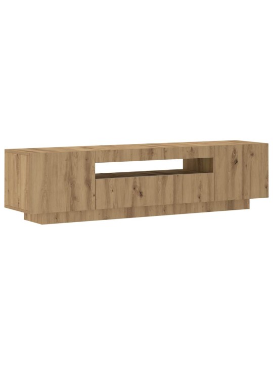 Tv stolek s led dub artisan 160 x 35 x 40 cm kompozitní dřevo