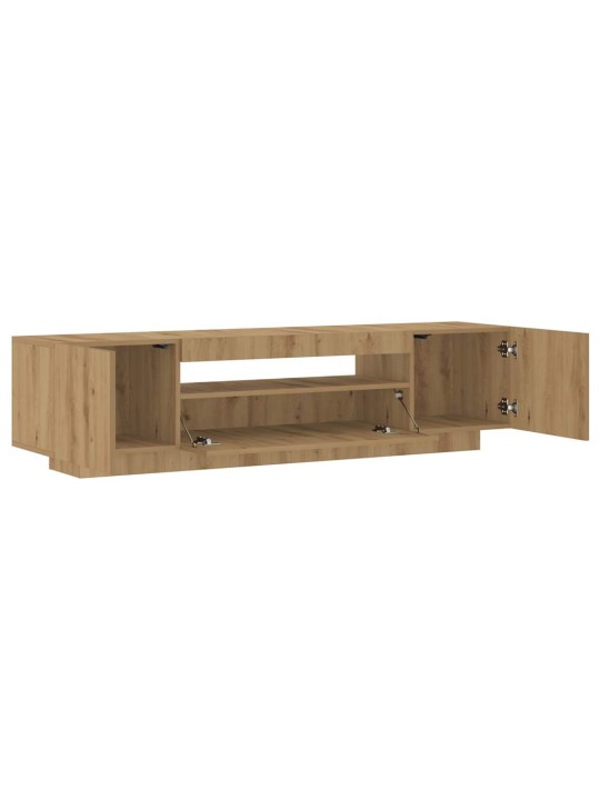 Tv stolek s led dub artisan 160 x 35 x 40 cm kompozitní dřevo
