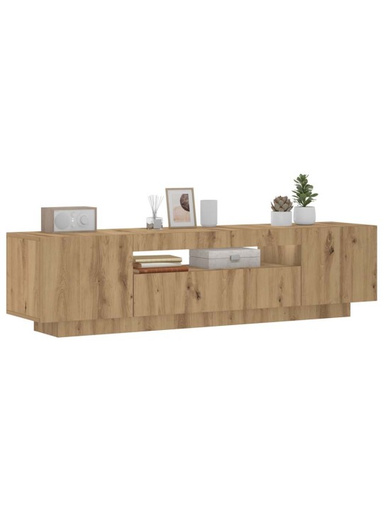 Tv stolek s led dub artisan 160 x 35 x 40 cm kompozitní dřevo