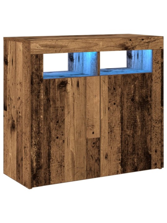 Příborník s LED old wood 80 x 35 x 75 cm kompozitní dřevo