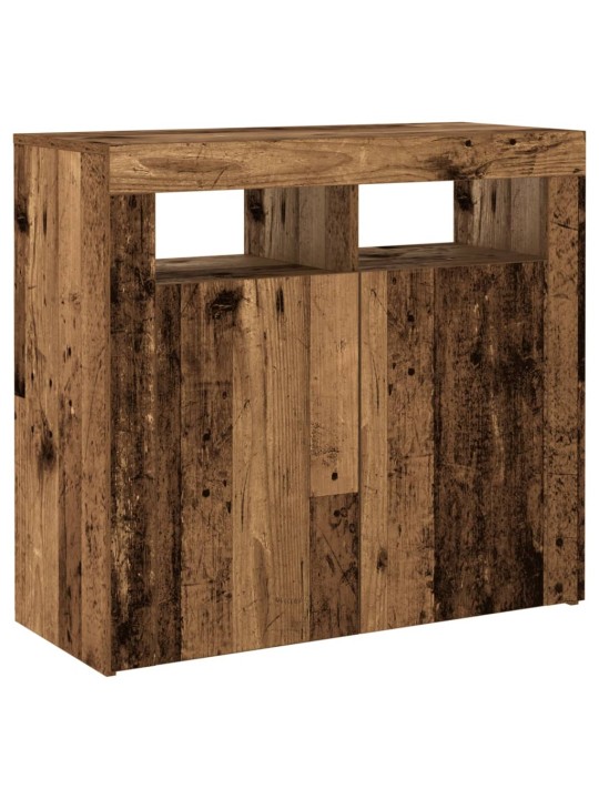 Příborník s LED old wood 80 x 35 x 75 cm kompozitní dřevo