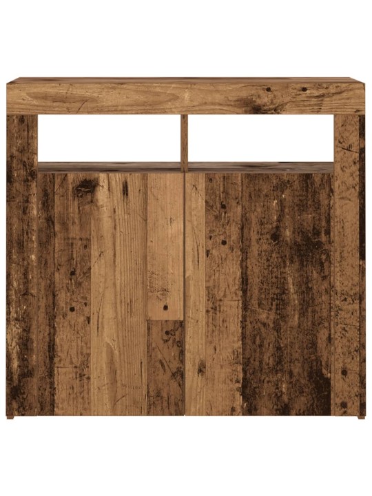 Příborník s LED old wood 80 x 35 x 75 cm kompozitní dřevo