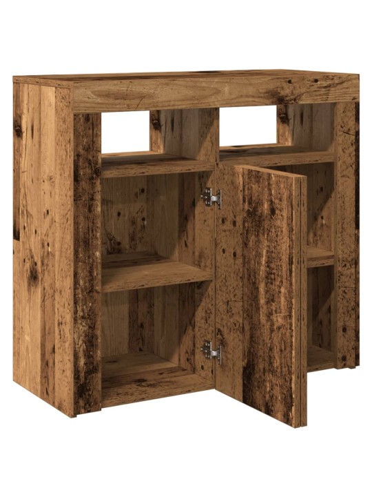 Příborník s LED old wood 80 x 35 x 75 cm kompozitní dřevo