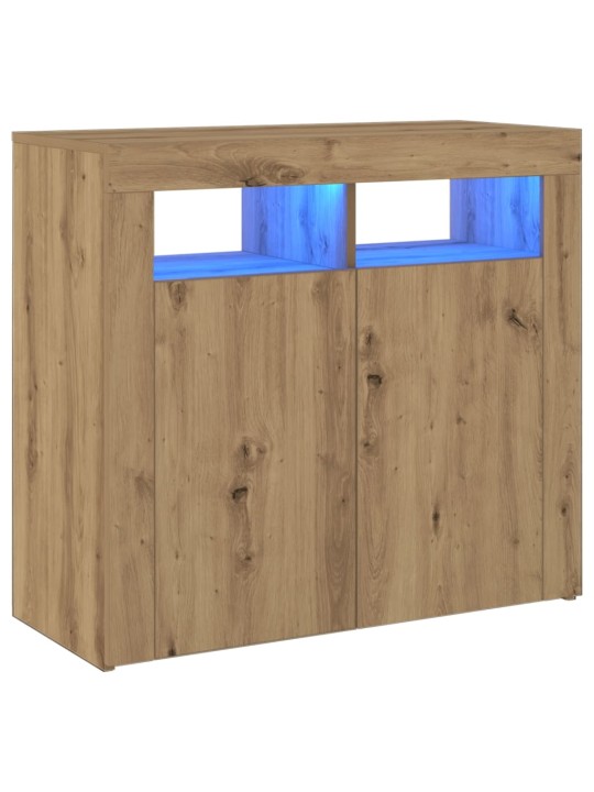 Příborník s LED dub artisan 80 x 35 x 75 cm kompozitní dřevo