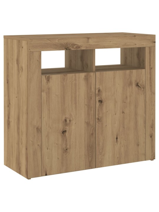 Příborník s LED dub artisan 80 x 35 x 75 cm kompozitní dřevo