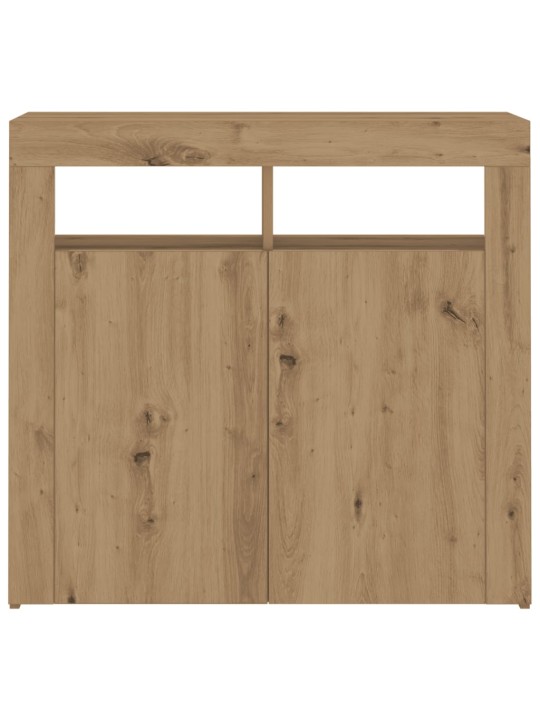 Příborník s LED dub artisan 80 x 35 x 75 cm kompozitní dřevo