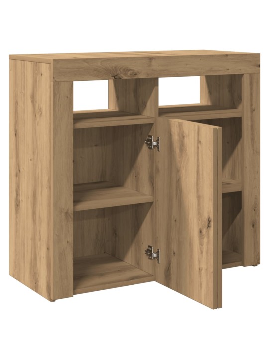 Příborník s LED dub artisan 80 x 35 x 75 cm kompozitní dřevo