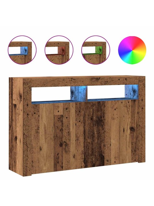 Příborník s LED old wood 115,5 x 30 x 75 cm kompozitní dřevo