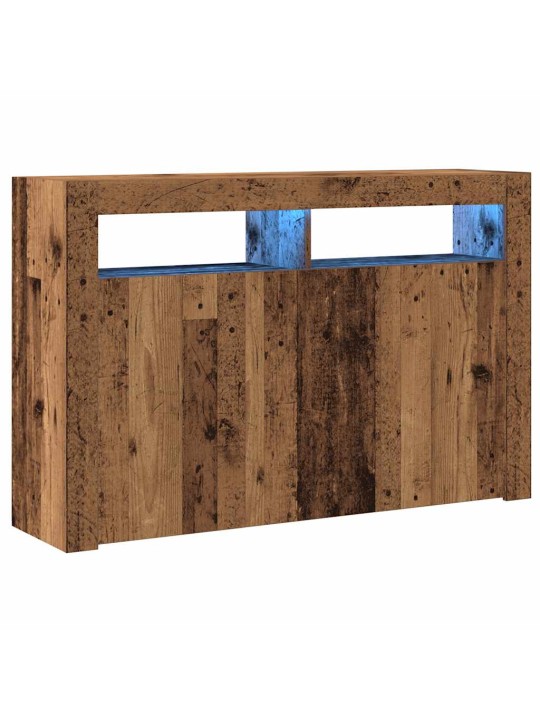 Příborník s LED old wood 115,5 x 30 x 75 cm kompozitní dřevo