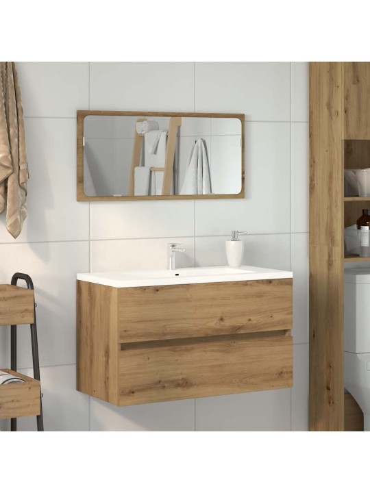 Koupelnová skříňka se zrcadlem dub artisan kompozitní dřevo