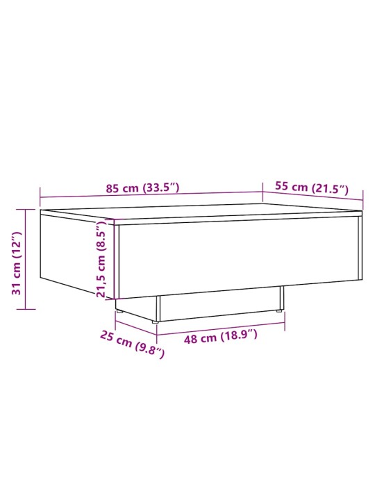 Konferenční stolek old wood 85 x 55 x 31 cm kompozitní dřevo