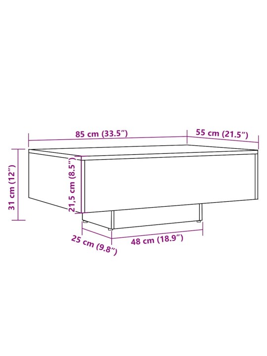 Konferenční stolek dub artisan 85 x 55 x 31 cm kompozitní dřevo