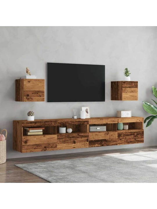 Nástěnné TV skříňky 2 ks old wood 30,5 x 30 x 30 cm