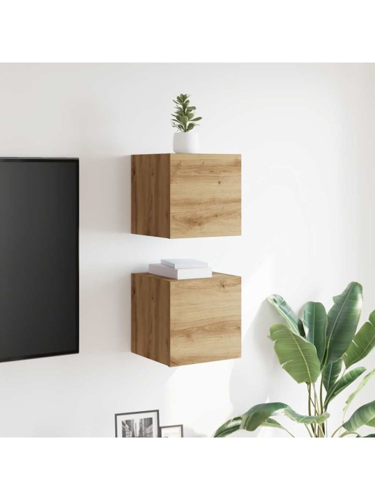 Nástěnné tv skříňky 2 ks dub artisan 30,5 x 30 x 30 cm