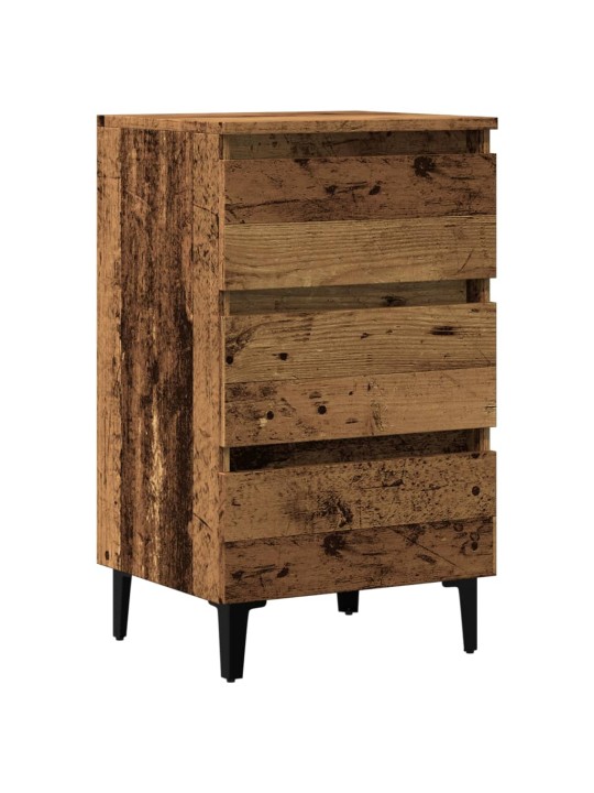 Noční stolek s kovovými nohami old wood 40 x 35 x 69 cm