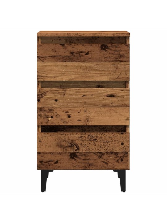 Noční stolek s kovovými nohami old wood 40 x 35 x 69 cm