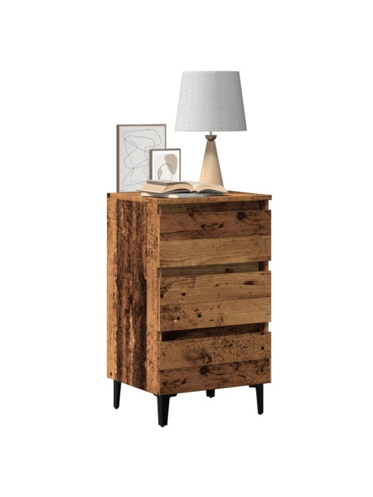 Noční stolek s kovovými nohami old wood 40 x 35 x 69 cm