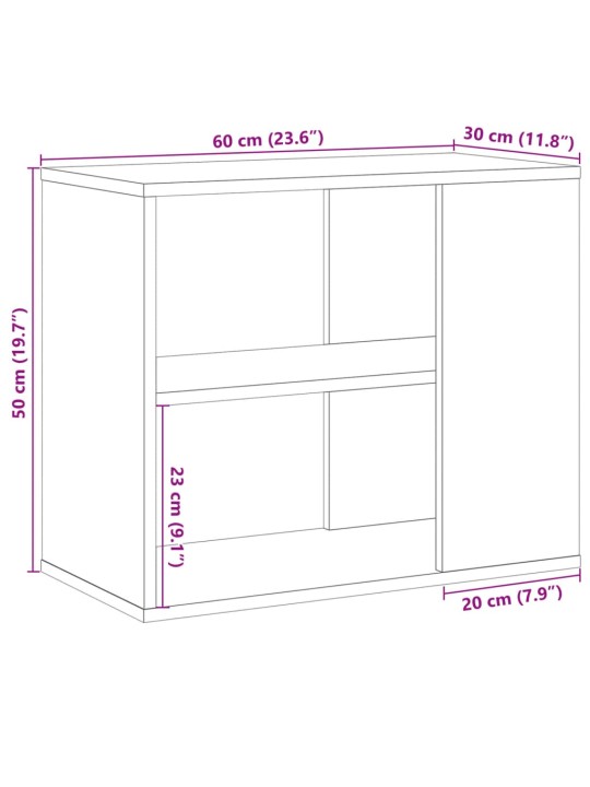 Odkládací skříňka old wood 60 x 30 x 50 cm kompozitní dřevo