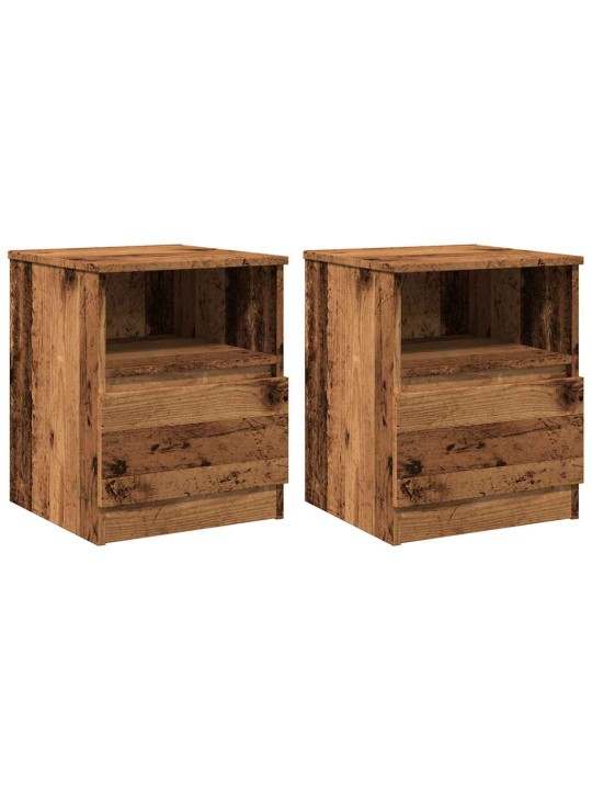 Noční stolky 2 ks old wood 40 x 40 x 50 cm kompozitní dřevo