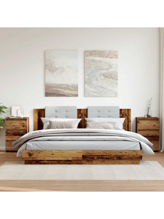 Noční stolky 2 ks old wood 40x35x62,5 cm kompozitní dřevo