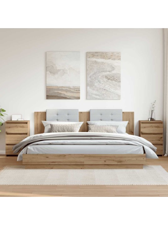 Noční stolky 2 ks dub artisan 40x35x62,5 cm kompozitní dřevo