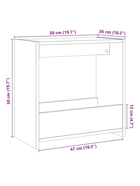 Odkládací stolek dub artisan 50 x 26 x 50 cm kompozitní dřevo
