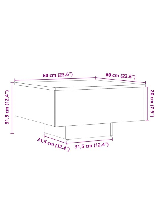 Konferenční stolek old wood 60 x 60 x 31,5 cm kompozitní dřevo