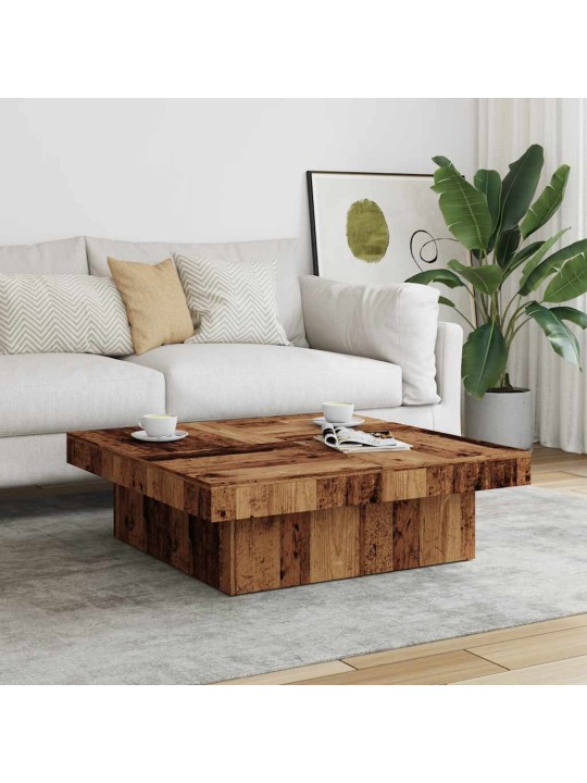 Konferenční stolek old wood 90 x 90 x 28 cm kompozitní dřevo