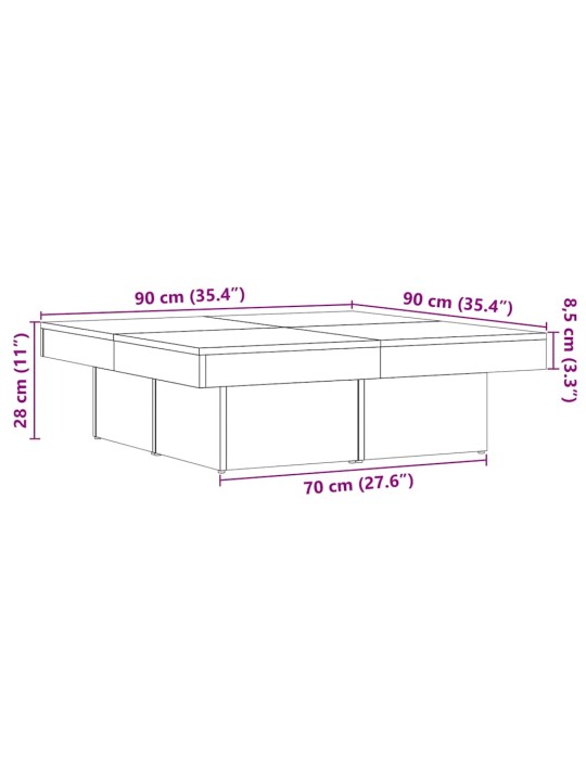 Konferenční stolek dub artisan 90 x 90 x 28 cm kompozitní dřevo