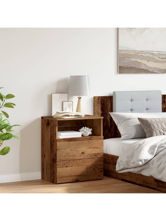 Noční stolek old wood 50 x 32 x 60 cm kompozitní dřevo