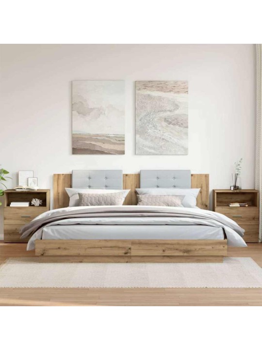 Noční stolky 2 ks dub artisan 50 x 32 x 60 cm kompozitní dřevo