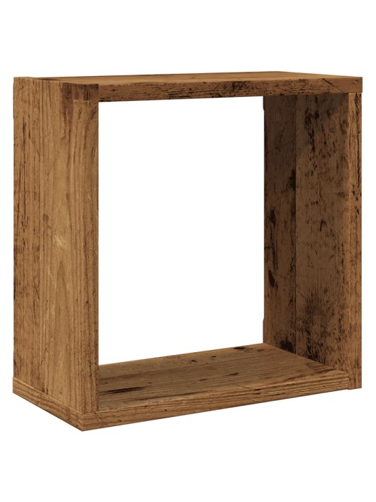Nástěnné police kostky 4 ks old wood 30 x 15 x 30 cm kompozit