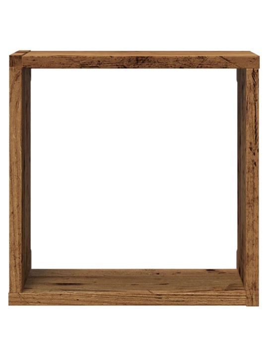 Nástěnné police kostky 4 ks old wood 30 x 15 x 30 cm kompozit