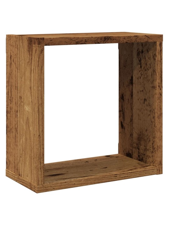Nástěnné police kostky 6 ks old wood 30 x 15 x 30 cm kompozit