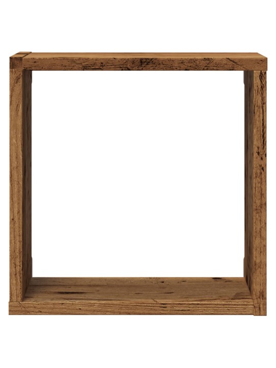 Nástěnné police kostky 6 ks old wood 30 x 15 x 30 cm kompozit