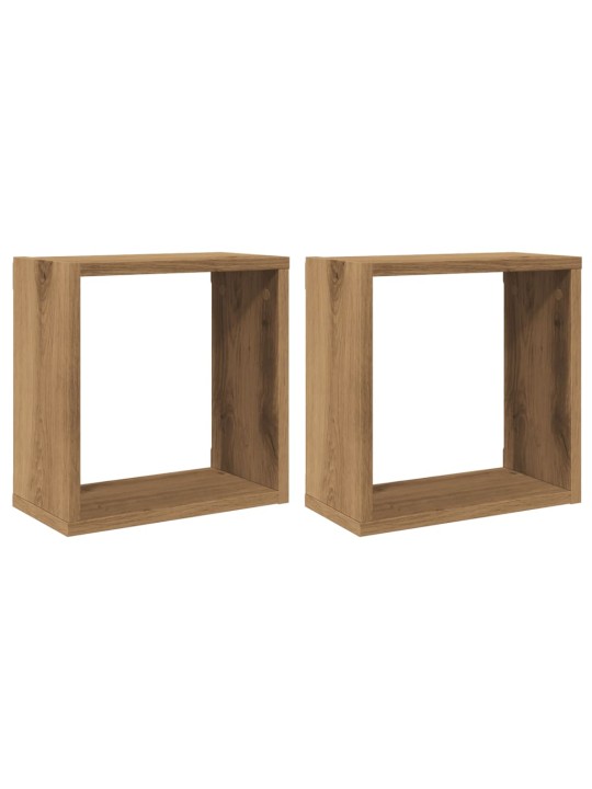 Nástěnné police kostky 2 ks dub artisan 30x15x30 cm kompozit