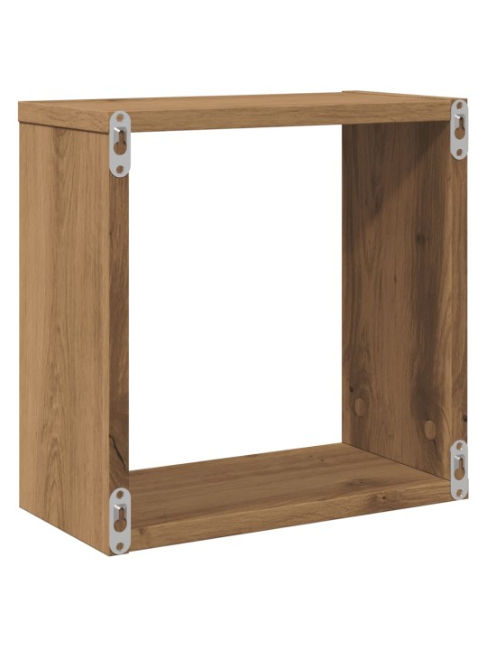 Nástěnné police kostky 2 ks dub artisan 30x15x30 cm kompozit