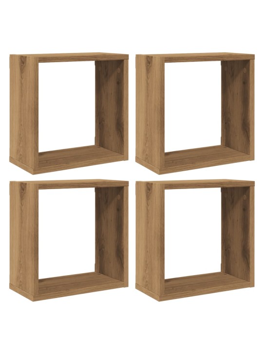 Nástěnné police kostky 4 ks dub artisan 30x15x30 cm kompozit