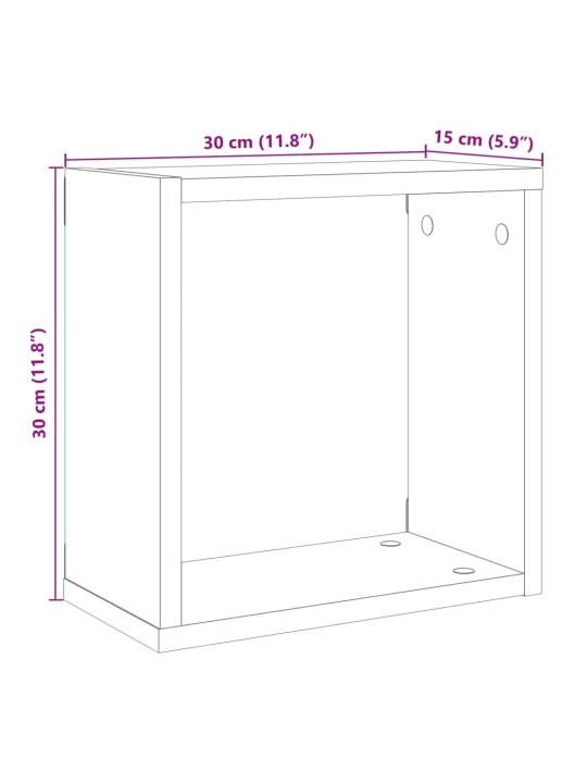 Nástěnné police kostky 4 ks dub artisan 30x15x30 cm kompozit
