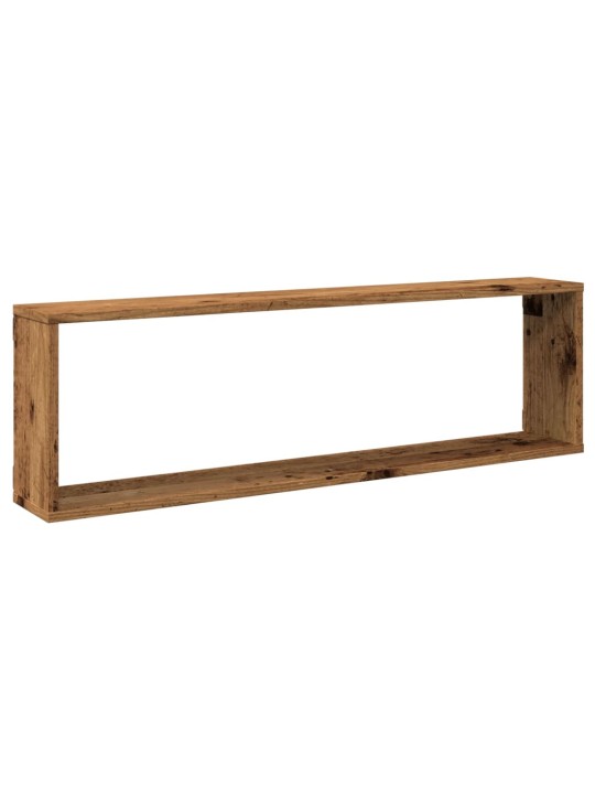 Nástěnné obdélníkové police 2 ks old wood 100x15x30 cm kompozit