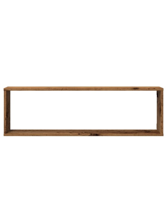 Nástěnné obdélníkové police 2 ks old wood 100x15x30 cm kompozit