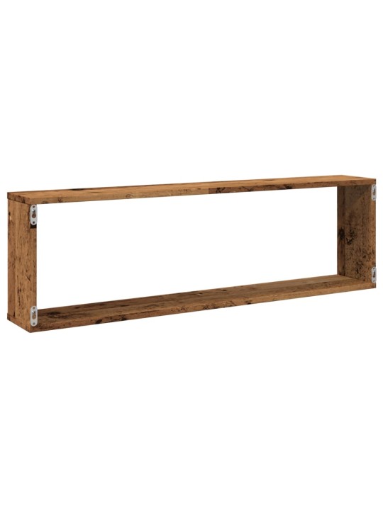 Nástěnné obdélníkové police 2 ks old wood 100x15x30 cm kompozit