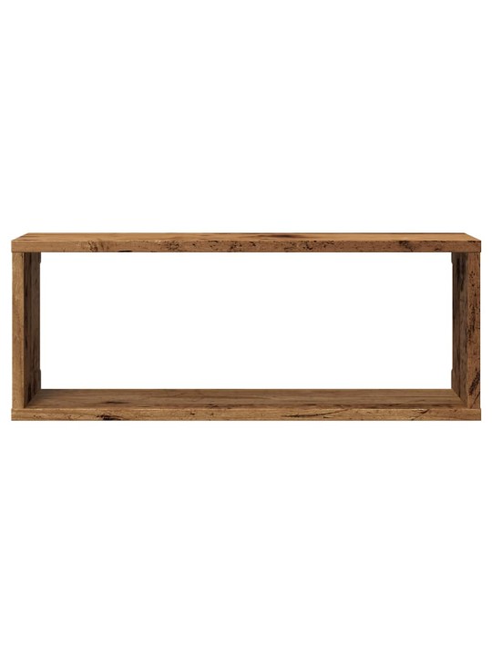 Nástěnné obdélníkové police 4 ks old wood 60x15x23 cm kompozit