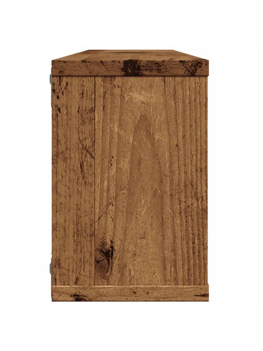 Nástěnné obdélníkové police 4 ks old wood 60x15x23 cm kompozit