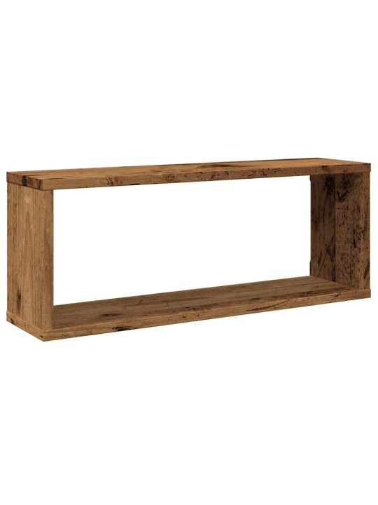 Nástěnné obdélníkové police 6 ks old wood 60x15x23 cm kompozit