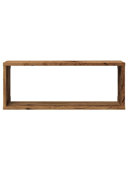 Nástěnné obdélníkové police 6 ks old wood 60x15x23 cm kompozit