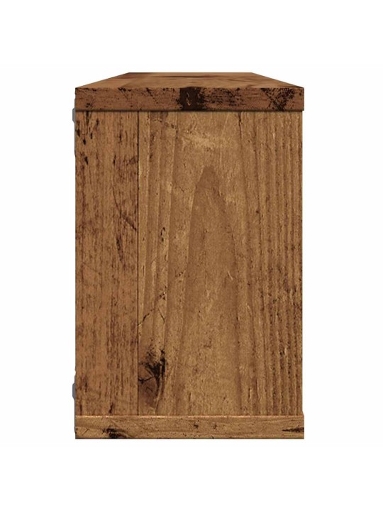 Nástěnné obdélníkové police 6 ks old wood 60x15x23 cm kompozit